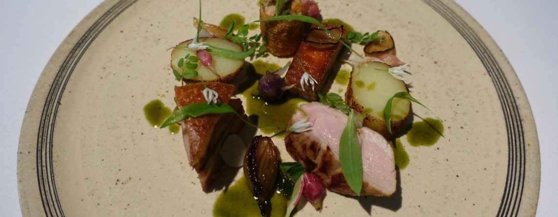 PORK THREE WAYS AT THE WHITEBROOK, WYE VALLEY