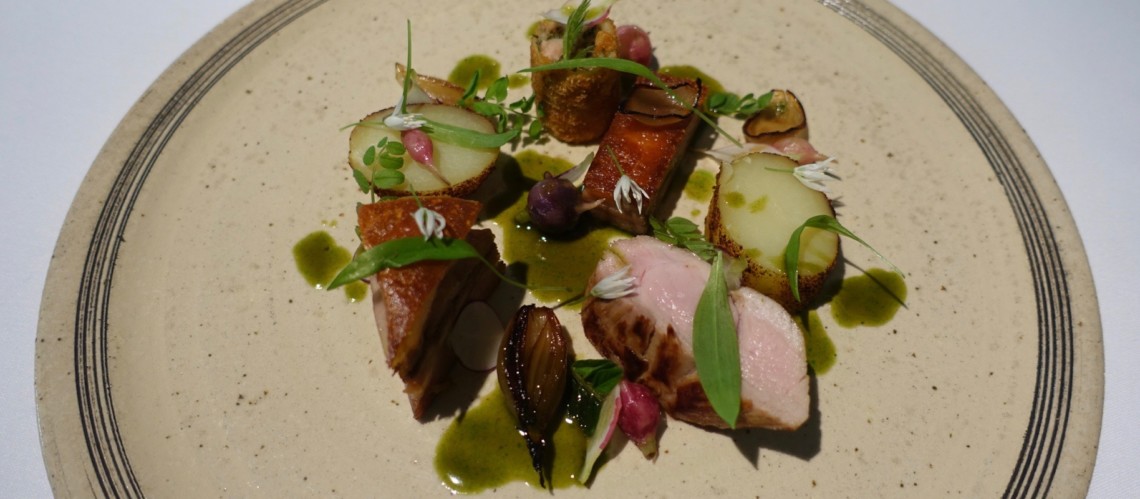 PORK THREE WAYS AT THE WHITEBROOK, WYE VALLEY